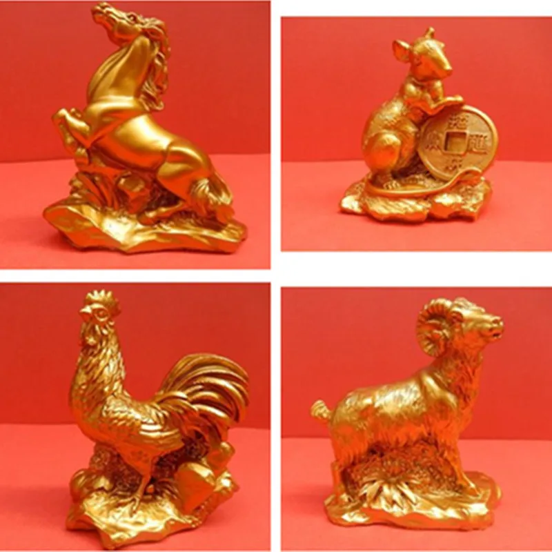 

Chinese Zodiac Statue Crafts Ornament, Rat, Ox, Tiger, Rabbit Dragon, Snake, Horse, Sheep, Monkey, Rooster, Dog, Pig