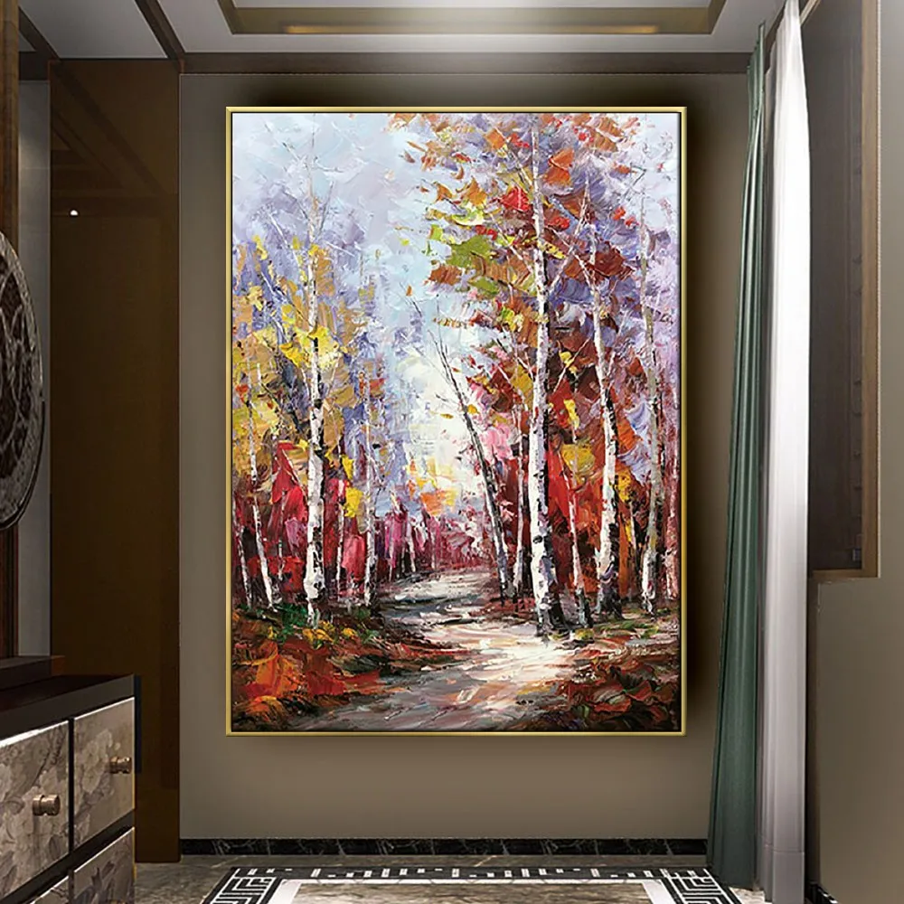 100% Handmade Modern Wall Art Picture Red Maple Grove Abstract Autumn Landscape Oil Painting On Canvas For Home Decor Poster
100% Handmade Modern Wall Art Picture Red Maple Grove Abstract Autumn Landscape Oil Painting On Canvas For Home Decor Poster