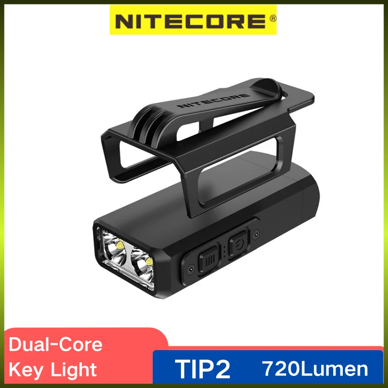 

NITECORE TIP2 Rechargeable Dual-Core CREE XP-G3 S3 Mini LED Flashlight 720 Lumen Built-in Battery Portable EDC Keychain Light