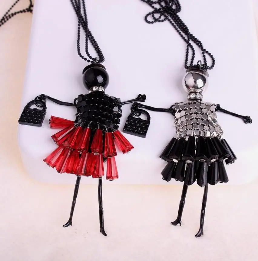 Women Doll Cute Black Long Necklaces & Pendant Dress Baby Girls Maxi Necklace Brand Fashion Statement Jewelry 
Women Doll Cute Black Long Necklaces & Pendant Dress Baby Girls Maxi Necklace Brand Fashion Statement Jewelry