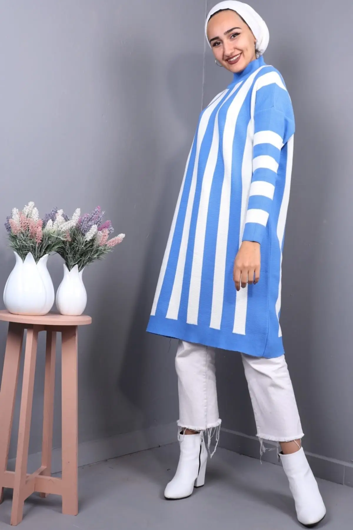 Striped Sweater Sweater Women Muslim Sweater
Striped Sweater Sweater Women Muslim Sweater