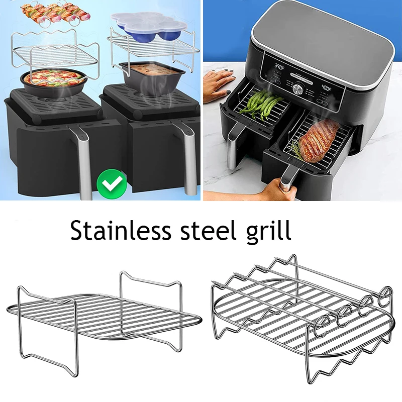 Stainless Steel Grill Baking Tray Air Fryer Rack Kitchen Accessories Grill Holder Long Tray Baking Round BBQ Tray Double Layer
Stainless Steel Grill Baking Tray Air Fryer Rack Kitchen Accessories Grill Holder Long Tray Baking Round BBQ Tray Double Layer