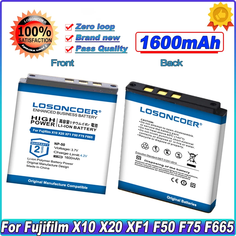 

1600mAh NP-50 FNP50 NP50 KLIC-7004 D-Li68 Battery For Fujifilm X10 X20 XF1 F50 F75 F665 F775 F900 EXR F505 F305 F85 F200 F100