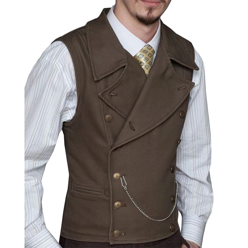 Mens Suit Vest Lapel Neck Woolen Waistcoat Steampunk Casual Formal Double-breasted Business Slim Fit Vest Groomman For Wedding
Mens Suit Vest Lapel Neck Woolen Waistcoat Steampunk Casual Formal Double-breasted Business Slim Fit Vest Groomman For Wedding