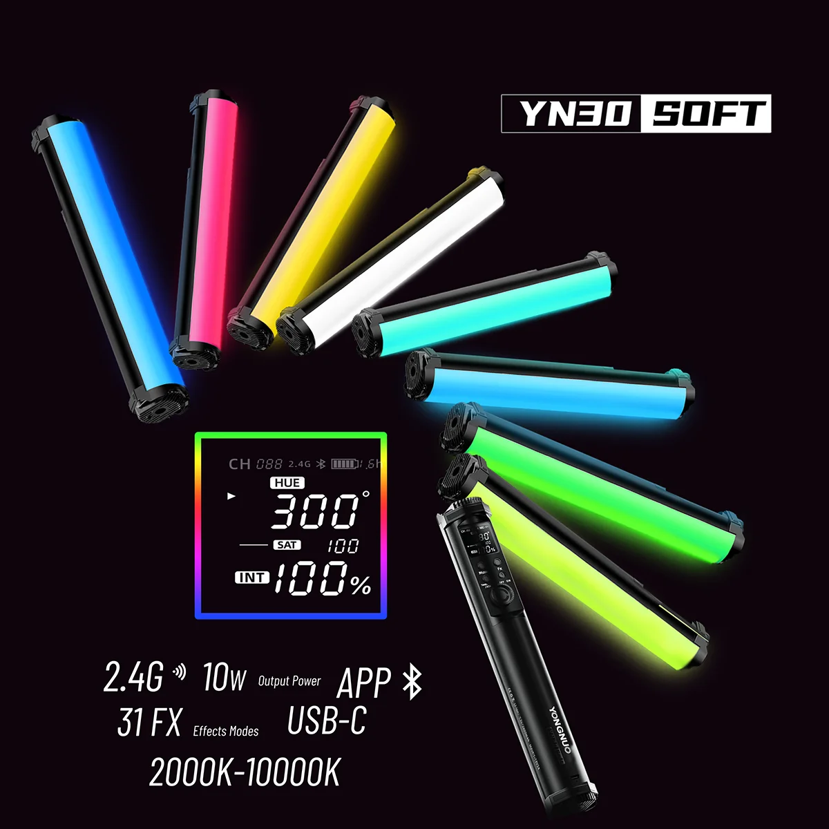 Мягкая трубчатая лампа YONGNUO YN30Soft 30, светильник Ной светильник RGB светильник фотосъемки с дистанционным управлением через приложение для вид...
Мягкая трубчатая лампа YONGNUO YN30Soft 30, светильник Ной светильник RGB светильник фотосъемки с дистанционным управлением через приложение для вид...