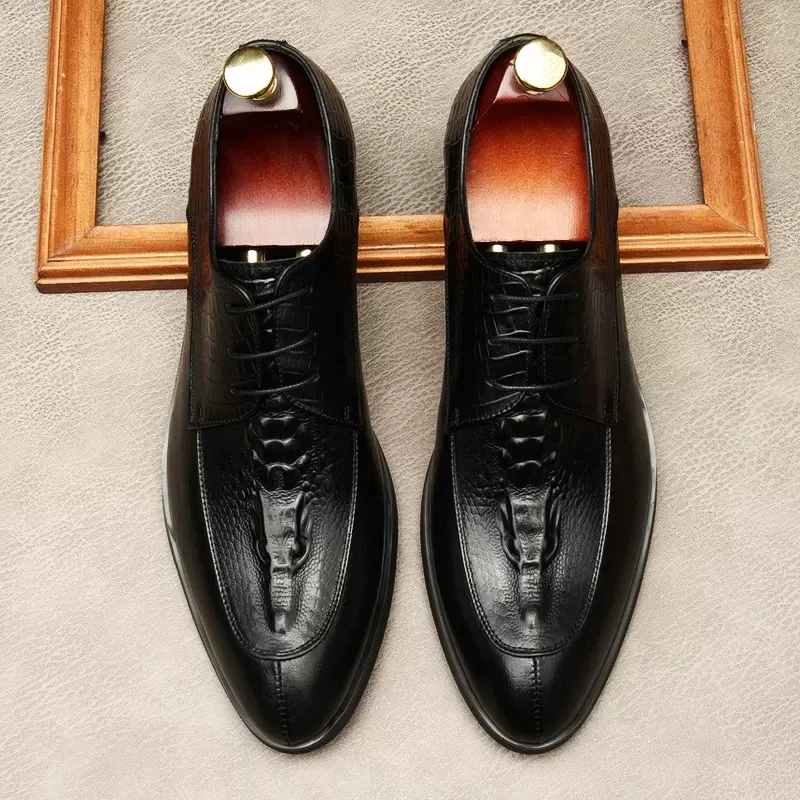 Mans Dress Shoe Handmade Wedding Oxford Shoes For Men Crocodile Pattern Man Black Or Brown Genuine Leather Italian Formal Shoes
Mans Dress Shoe Handmade Wedding Oxford Shoes For Men Crocodile Pattern Man Black Or Brown Genuine Leather Italian Formal Shoes