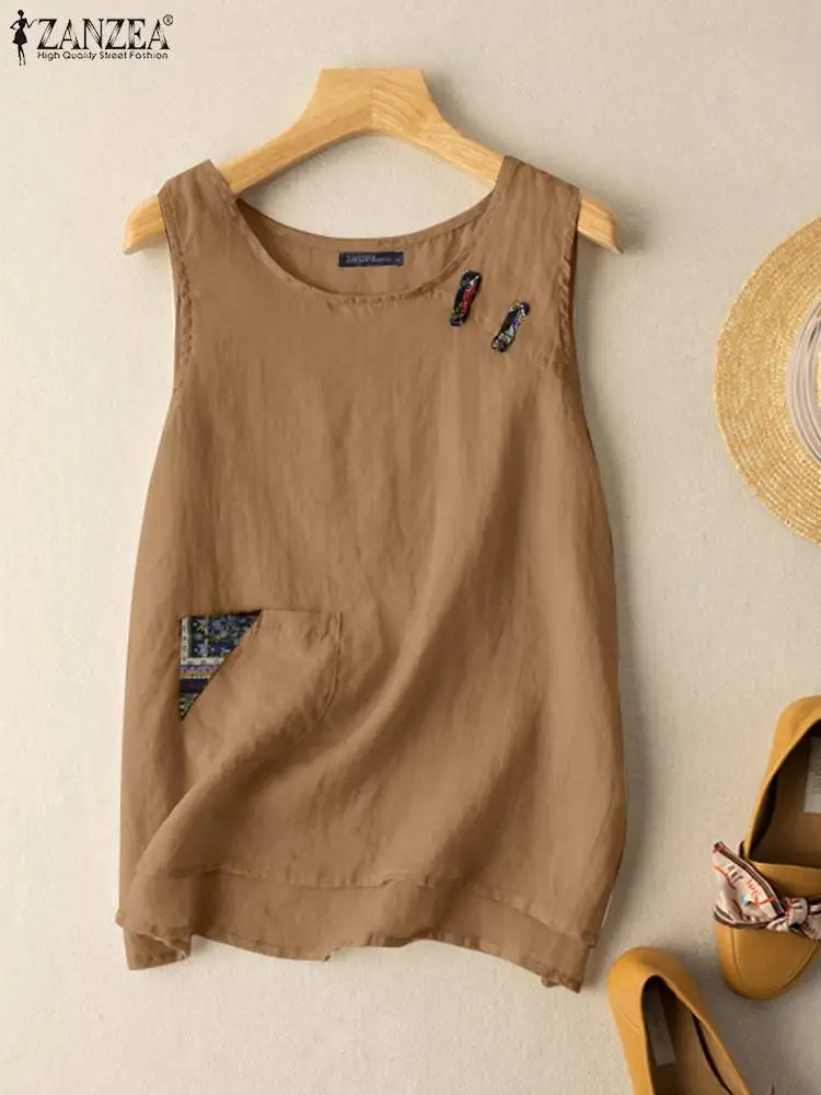 Топ ZANZEA женский хлопковый без рукавов, свободный пляжный винтажный Топ, уличная одежда, белый и синий топ, лето 2022
Топ ZANZEA женский хлопковый без рукавов, свободный пляжный винтажный Топ, уличная одежда, белый и синий топ, лето 2022