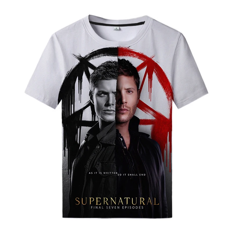 2022 Supernatural Final Season Poster Shirt New TV Drama Supernatural 3D Printed Short Sleeve Tops Casual T-shirts110/6XL
2022 Supernatural Final Season Poster Shirt New TV Drama Supernatural 3D Printed Short Sleeve Tops Casual T-shirts110/6XL