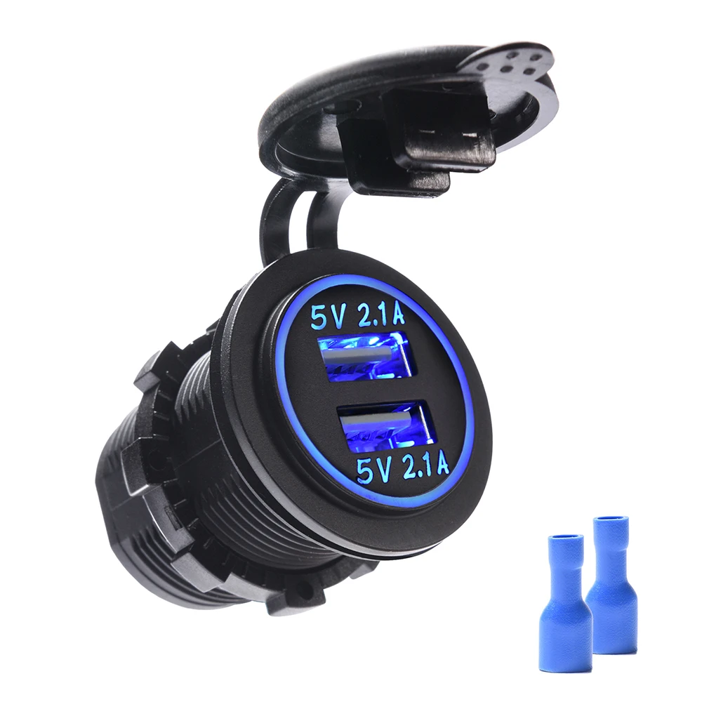 MicTuning 4.2A Dual USB Car Charger Socket Power Outlet w/ Blue LED & 2 Connectors for iPhone, iPad, Galaxy, Tablet, GPS and Mor
MicTuning 4.2A Dual USB Car Charger Socket Power Outlet w/ Blue LED & 2 Connectors for iPhone, iPad, Galaxy, Tablet, GPS and Mor