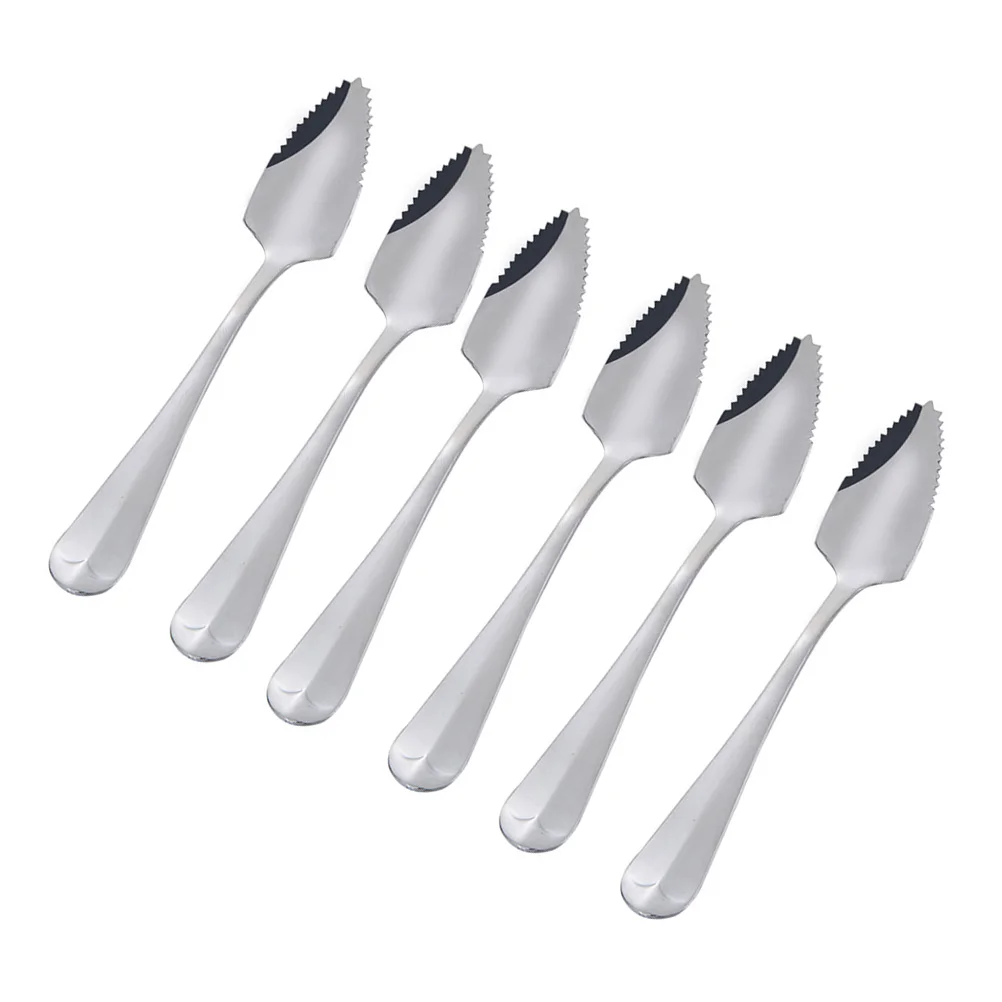 

Pudding Spoon Stainless Steel Dessert Digging Ball Serving Stainlesss Grapefruit Spoons Kitchen Gadget Serrated Edge Condiment