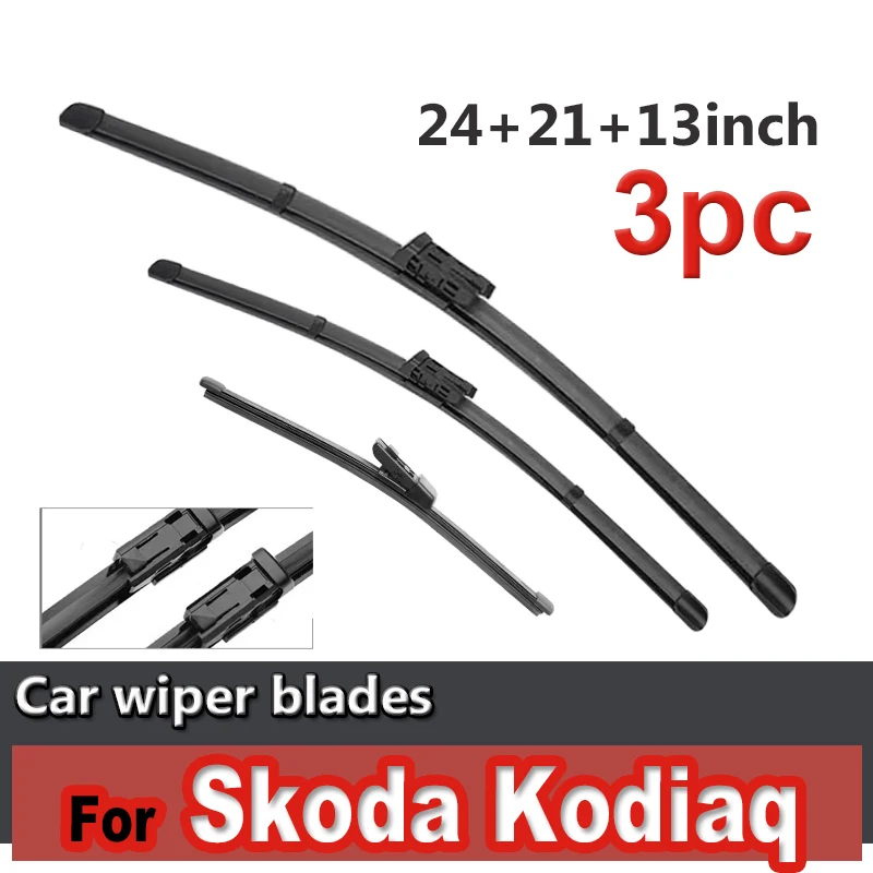 

Wiper LHD Front & Rear Wiper Blades Set For Skoda Kodiaq 2016 - 2020 Windshield Windscreen Window Rain Brushes 24"21"13"