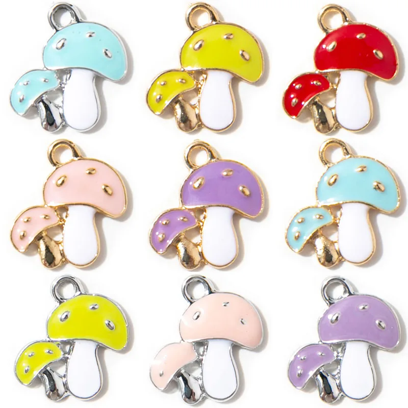 10Pcs/lot Enamel Mushroom Charms Plant Pendants For Diy Jewerly Making Earrings Bracelet Necklace Handmade Craft Accessories
10Pcs/lot Enamel Mushroom Charms Plant Pendants For Diy Jewerly Making Earrings Bracelet Necklace Handmade Craft Accessories