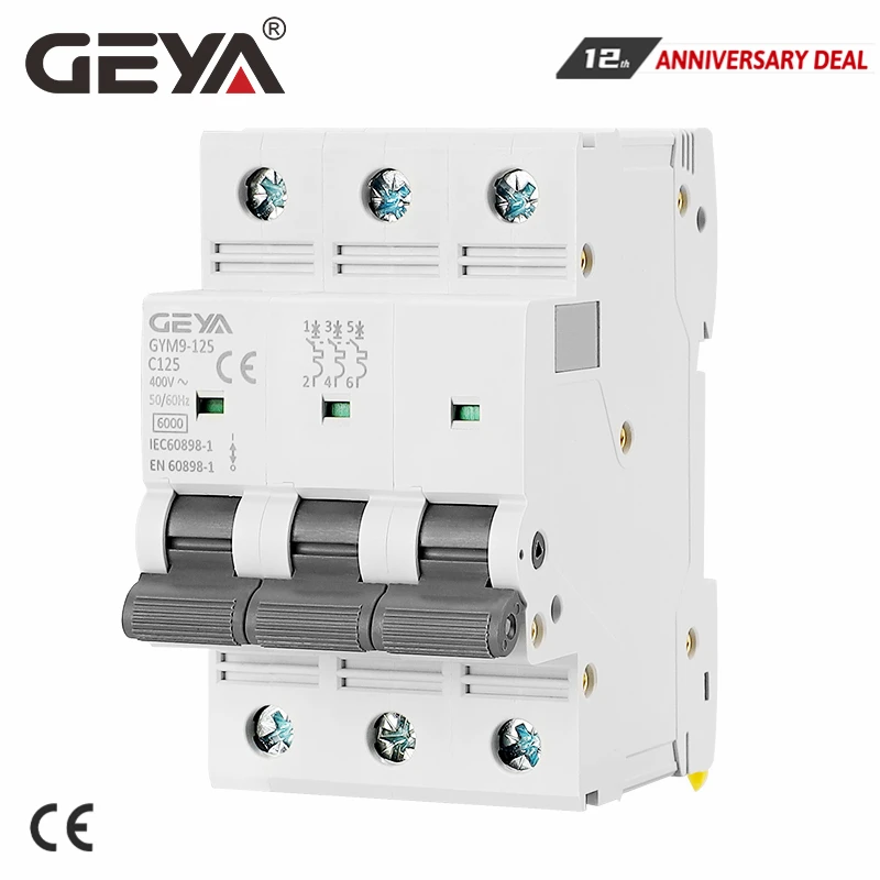 GEYA GYM9-125 AC Type Miniauture Circuit Breaker 3Pole MCB 80A 100A 125A 3P Width 53.4mm 400V 6KA
GEYA GYM9-125 AC Type Miniauture Circuit Breaker 3Pole MCB 80A 100A 125A 3P Width 53.4mm 400V 6KA