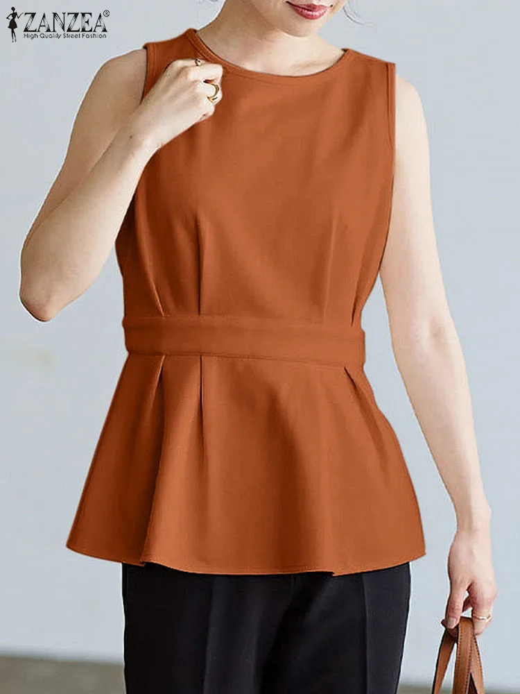 ZANZEA Fashion Solid Peplum Tank Tops Summer Women Sleeveless Blouse 2023 Casual Ruffle Tops Holiday Pleating Waist O-neck Shirt
ZANZEA Fashion Solid Peplum Tank Tops Summer Women Sleeveless Blouse 2023 Casual Ruffle Tops Holiday Pleating Waist O-neck Shirt