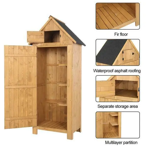 Fir Wood Arrow Shed with Single Door Wooden Garden Shed Wooden Locker Wood Color
Fir Wood Arrow Shed with Single Door Wooden Garden Shed Wooden Locker Wood Color