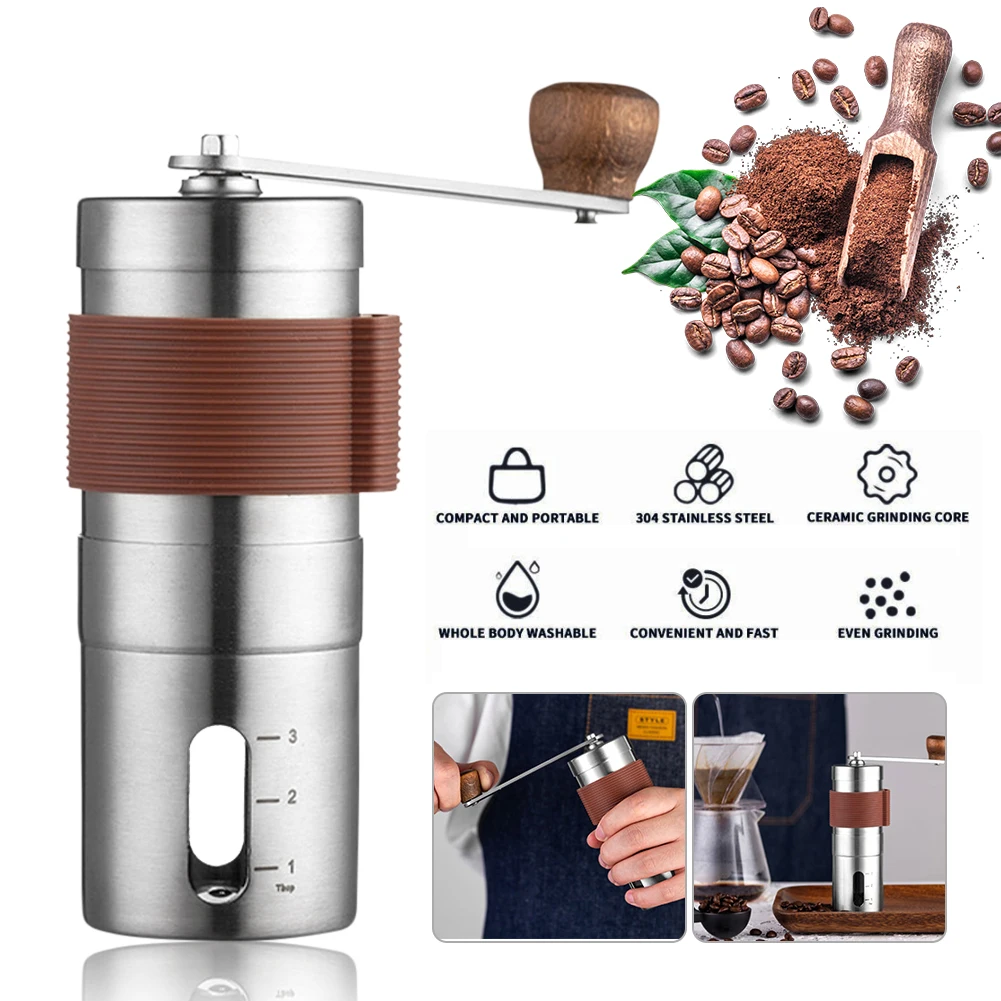 2022 Portable Manual Coffee Grinder Set Higher Hardness Conical Ceramic Burrs Stainless Steel Small Hand Coffee Bean Grinder
2022 Portable Manual Coffee Grinder Set Higher Hardness Conical Ceramic Burrs Stainless Steel Small Hand Coffee Bean Grinder