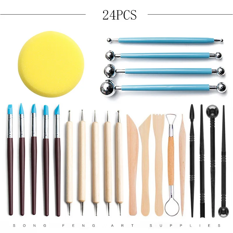 

Pottery Clay Sculpting Tools Pottery Carving Tool Kit With Carrying Case Bag For Beginners Professionals Pottery Modeling DIY