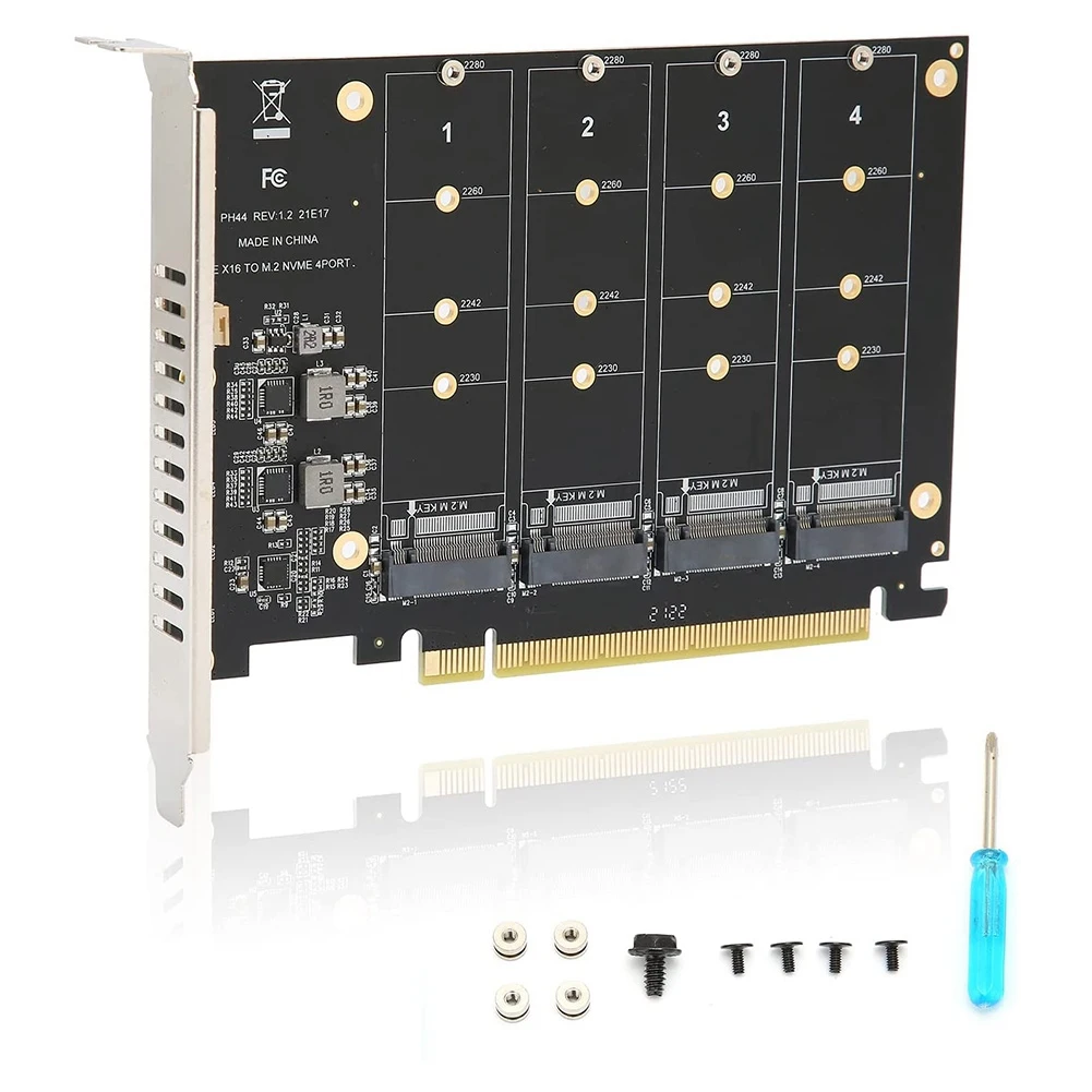 4 порта M.2 NVMe SSD на PCIE X16M Key, жесткий диск, конвертер, считыватель, расширенная карта, 4x32 Гб/c скорость передачи (PH44)
4 порта M.2 NVMe SSD на PCIE X16M Key, жесткий диск, конвертер, считыватель, расширенная карта, 4x32 Гб/c скорость передачи (PH44)