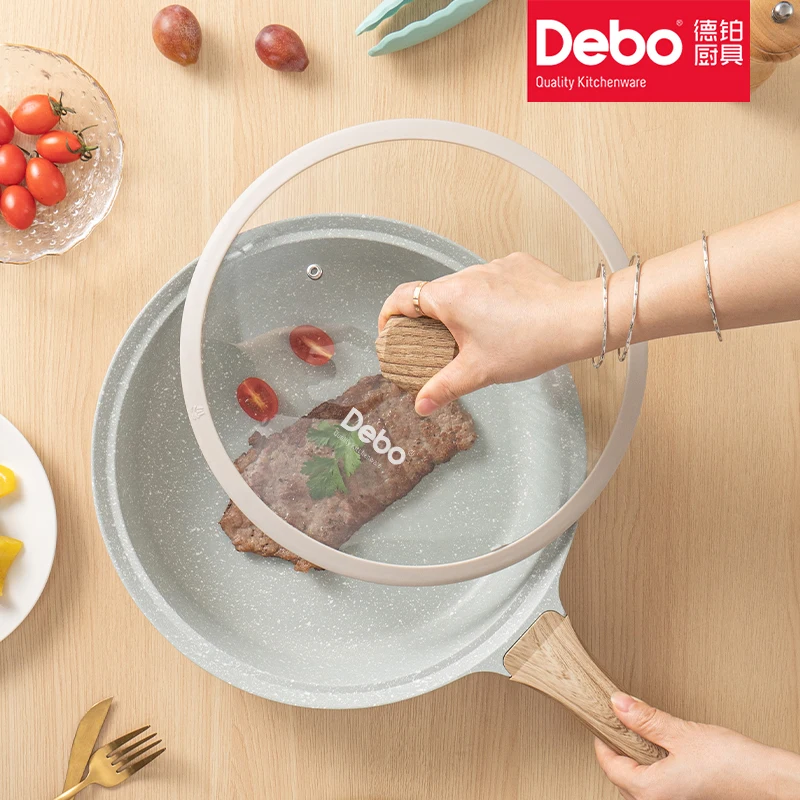 

Кухонная посуда Debo, сковорода с антипригарным покрытием, диаметр 28 см, для приготовления здорового стейка, блюд и яиц с меньшим количеством масла