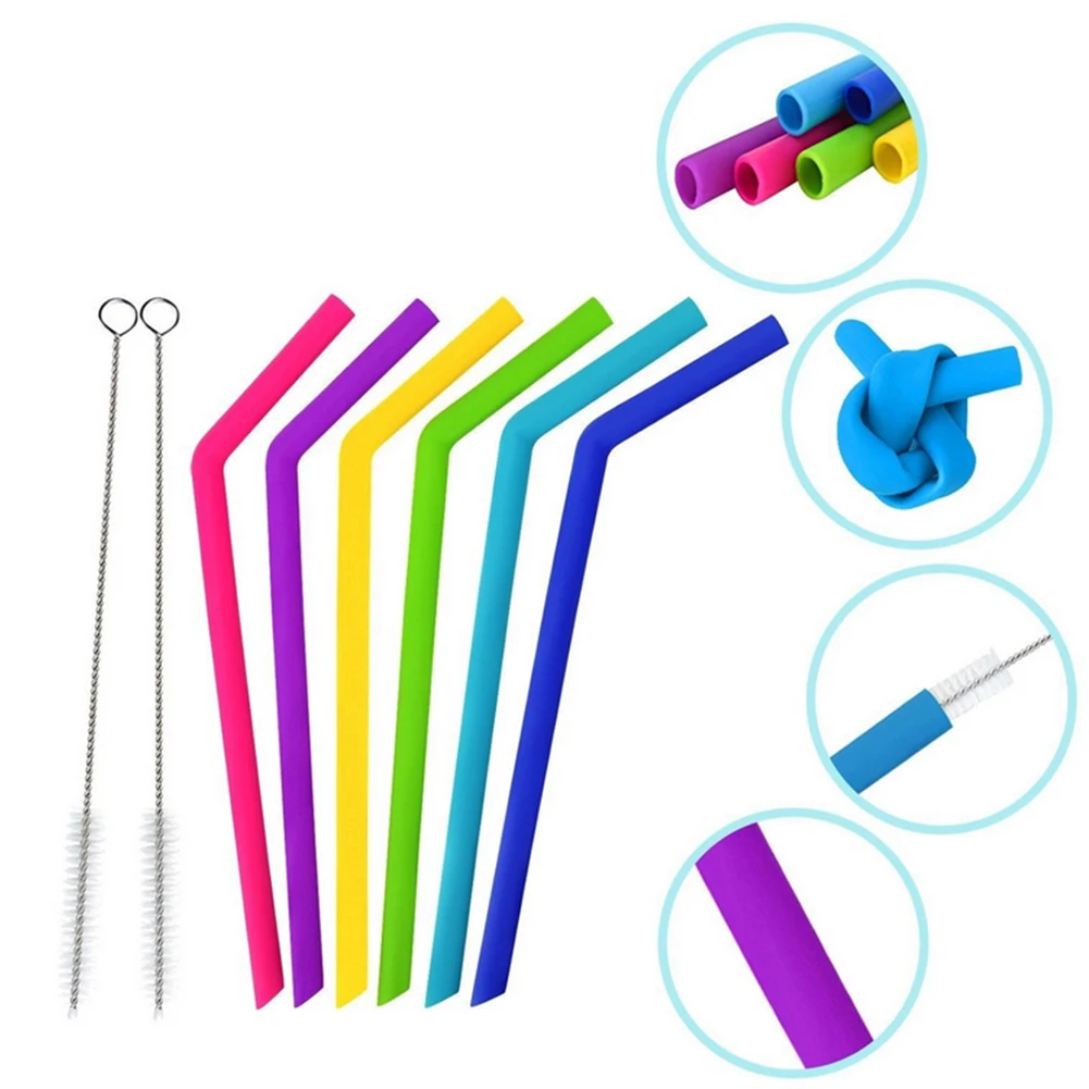 1pcs Reusable Food Grade Silicone Straws Straight Bent Drinking Straw With Cleaning Brush Set Party Solid Color Bar Accessory
1pcs Reusable Food Grade Silicone Straws Straight Bent Drinking Straw With Cleaning Brush Set Party Solid Color Bar Accessory