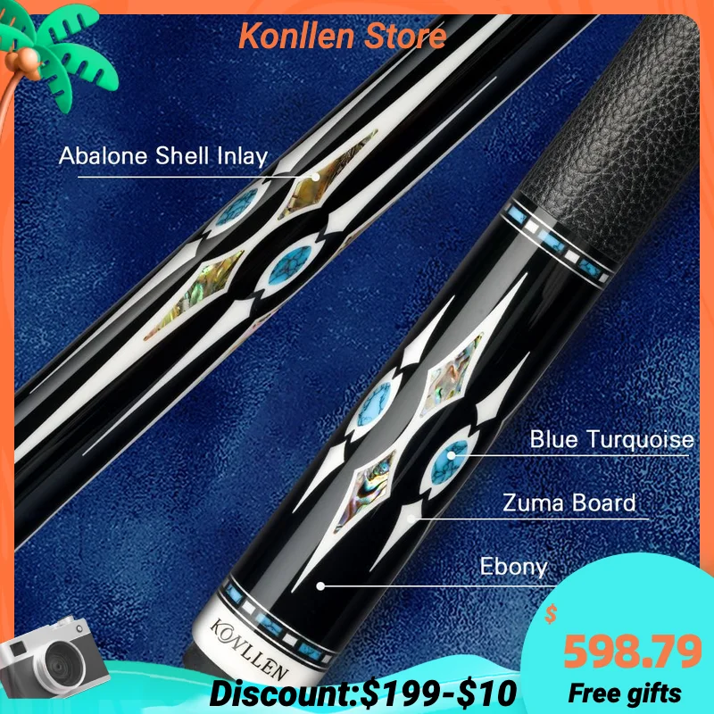 KONLLEN AK Carbon Fiber Billiard Cue Stick Carbon Technology Double Shafts Inlay Cue Radial 3*8/8 Pin Billiards Pool Cue Kit
KONLLEN AK Carbon Fiber Billiard Cue Stick Carbon Technology Double Shafts Inlay Cue Radial 3*8/8 Pin Billiards Pool Cue Kit