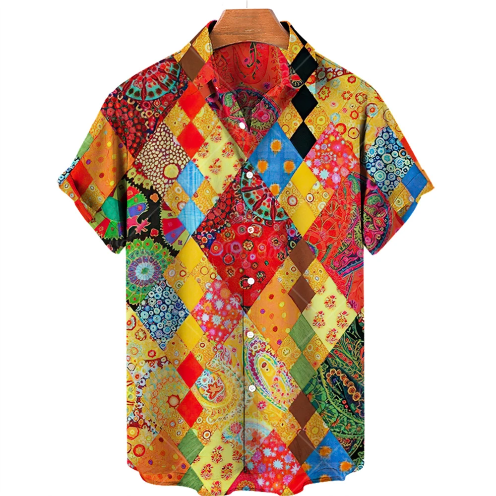 Fashion Hawaiian Men's Shirt Colorful Print Casual Short Sleeve Tee Personality Men's Shirts Vintage Oversized Top Man Clothes
Fashion Hawaiian Men's Shirt Colorful Print Casual Short Sleeve Tee Personality Men's Shirts Vintage Oversized Top Man Clothes