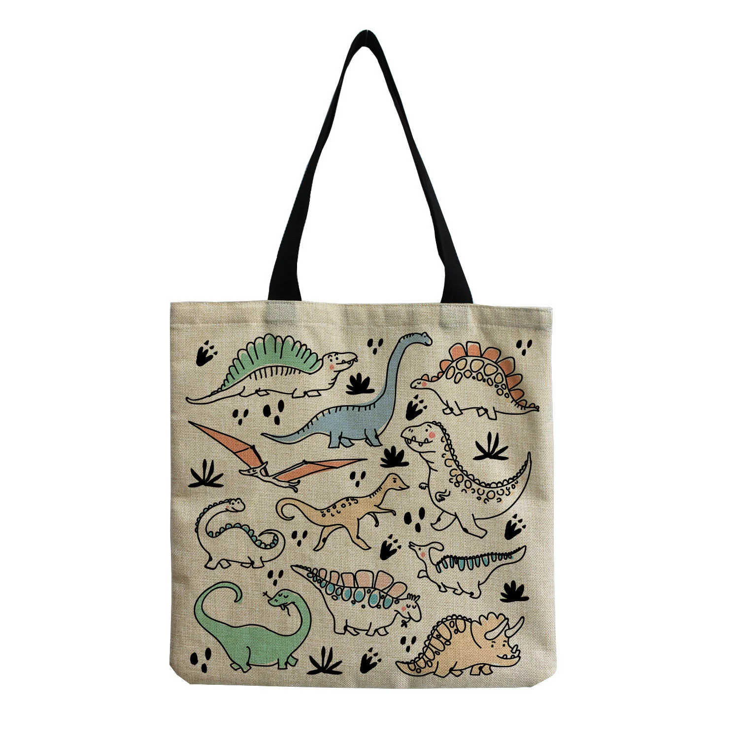 Cartoon Cute Dinosaur Printed Tote Linen Personality Girl Shoulder Bag Large Capacity Travel Storage Packs Women Shopping Bag
Cartoon Cute Dinosaur Printed Tote Linen Personality Girl Shoulder Bag Large Capacity Travel Storage Packs Women Shopping Bag