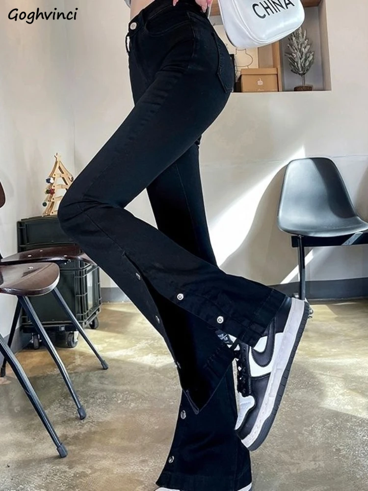 Flare Pants Women Solid Pockets All-match Slim Stretchy High Waist Korean Fashion Side-slit Casual College Pantalones De Mujer
Flare Pants Women Solid Pockets All-match Slim Stretchy High Waist Korean Fashion Side-slit Casual College Pantalones De Mujer