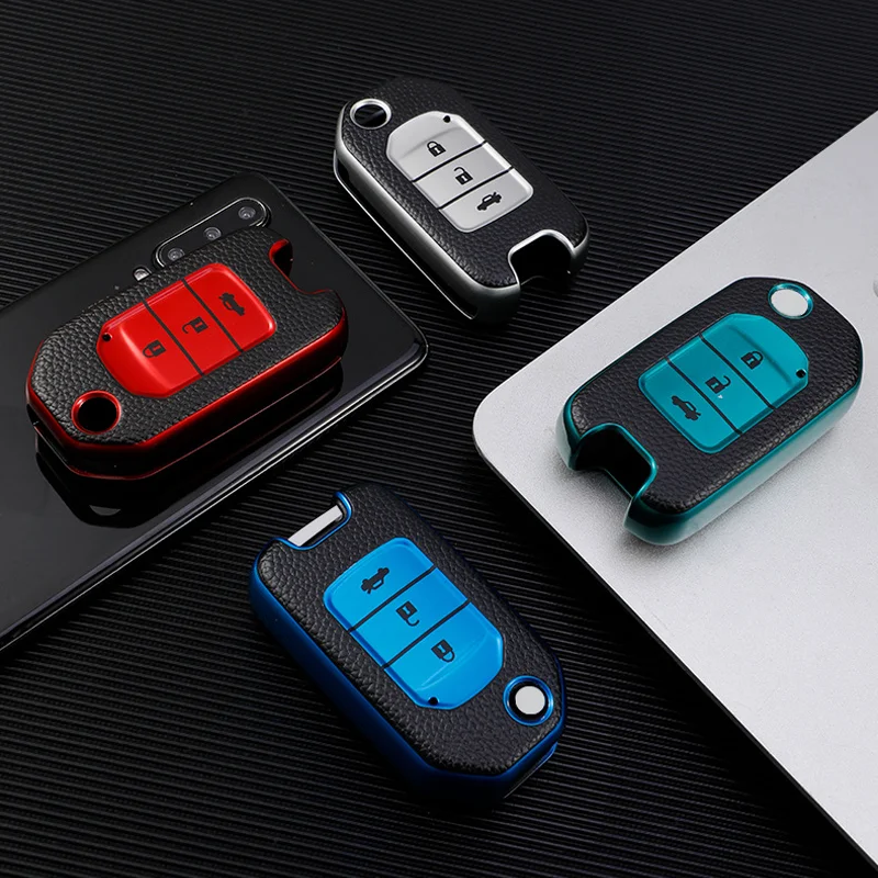 TPU+Leather Car Key Cover Case Protect For Honda Accord Civic HR-V Fit XRV CR-V City Greiz Jazz Vezel Crider Odyssey Pilot Jade
TPU+Leather Car Key Cover Case Protect For Honda Accord Civic HR-V Fit XRV CR-V City Greiz Jazz Vezel Crider Odyssey Pilot Jade