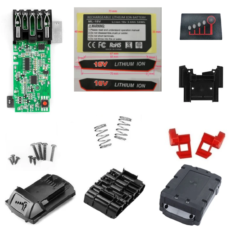 M18-5 литий-ионная батарея пластиковый корпус PCB Защитная печатная плата для Milwaukee 18V 1.5Ah 2.0Ah литиевая аккумуляторная батарея 48-11-1815
M18-5 литий-ионная батарея пластиковый корпус PCB Защитная печатная плата для Milwaukee 18V 1.5Ah 2.0Ah литиевая аккумуляторная батарея 48-11-1815