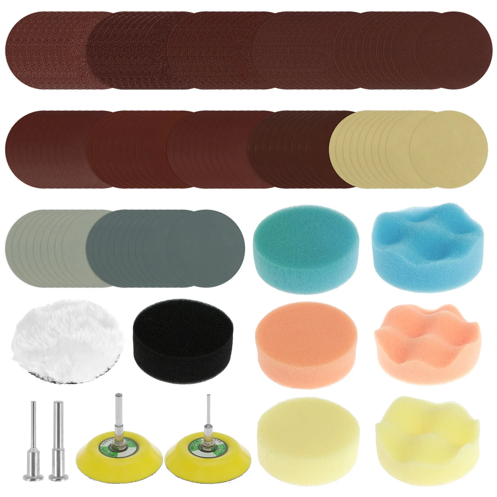 128Pcs Sandpaper 3 Inch Sanding Disc Set 40 to 7000 Grit Sandpaper Assortment with 1/8inch and 1/4inch Shank Soft Foam Buffering
128Pcs Sandpaper 3 Inch Sanding Disc Set 40 to 7000 Grit Sandpaper Assortment with 1/8inch and 1/4inch Shank Soft Foam Buffering