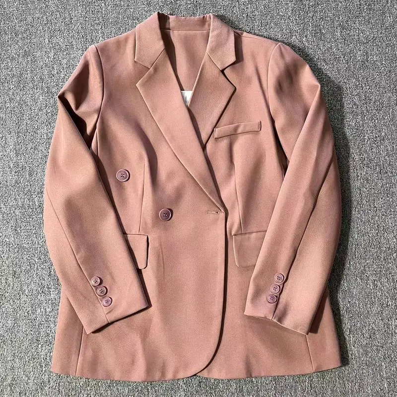 

Женский пиджак с длинным рукавом, текстурированный пиджак фиолетового и розового цвета на одной пуговице, деловой блейзер в британском стиле, весна-осень 2023