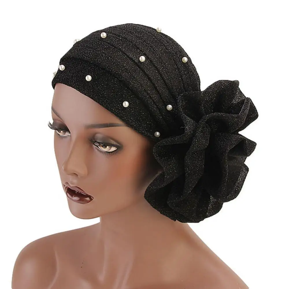 Fashion Faux Pearl Decor Big Flower Women Elastic Hat Soft Head Wrap Cap Ladies Bandanas African Head wrap Hair Loss Accessories
Fashion Faux Pearl Decor Big Flower Women Elastic Hat Soft Head Wrap Cap Ladies Bandanas African Head wrap Hair Loss Accessories