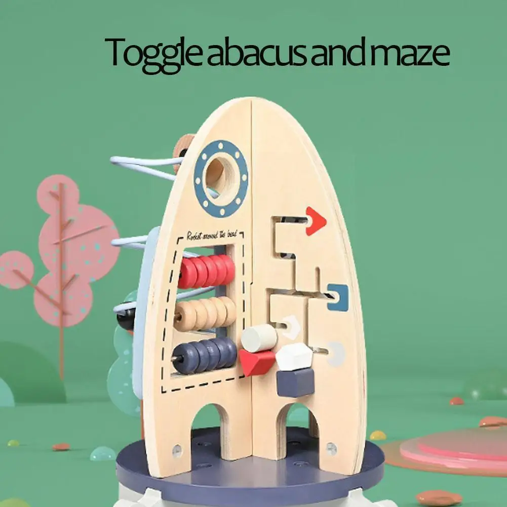 Wooden Lacing Threading Beads Counting Puzzle Rocket Toy Toy Educational Motor Skills Fine U2d3
Wooden Lacing Threading Beads Counting Puzzle Rocket Toy Toy Educational Motor Skills Fine U2d3