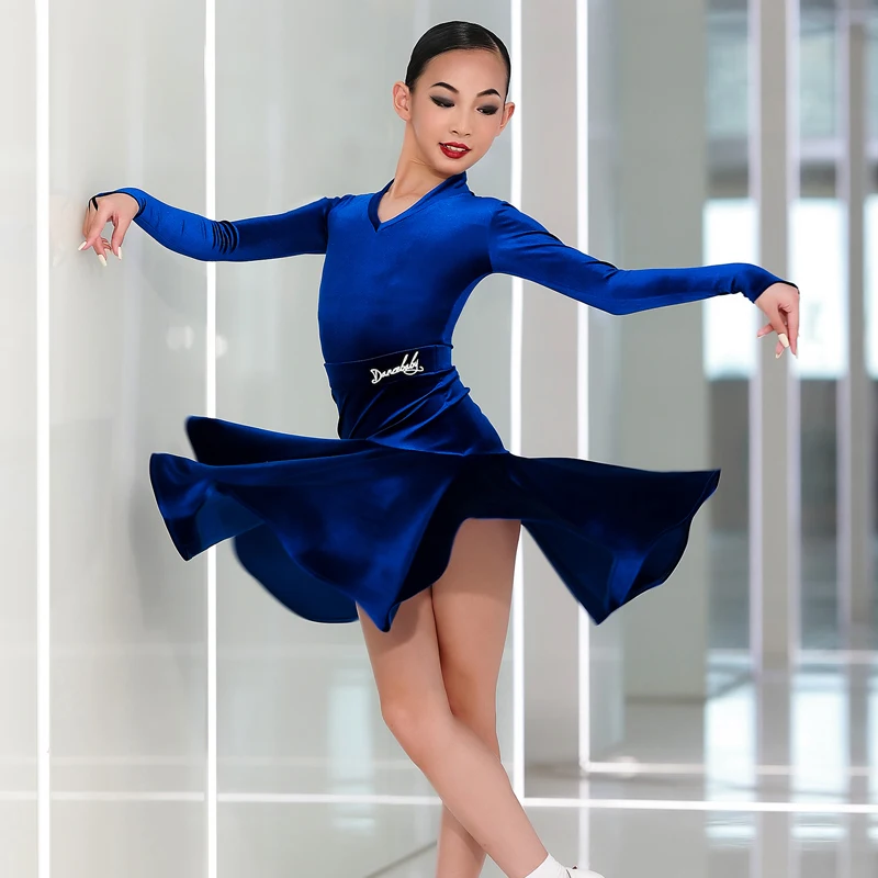 Latin Dance Clothes For Kids Long Sleeve Red/Blue Velvet Dress Modern Ballroom Dance Competition Costumes Samba Clothing DWY8185
Latin Dance Clothes For Kids Long Sleeve Red/Blue Velvet Dress Modern Ballroom Dance Competition Costumes Samba Clothing DWY8185