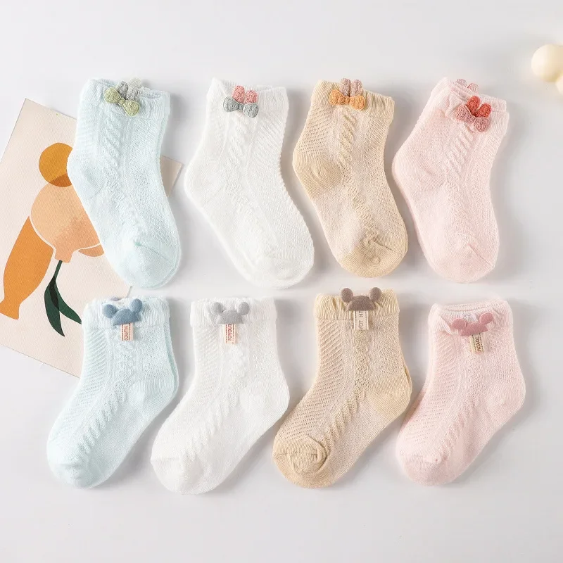 

Тонкие детские носки, летние дышащие сетчатые короткие разноцветные носки для мальчиков и девочек с героями мультфильмов, аксессуары для одежды принцессы