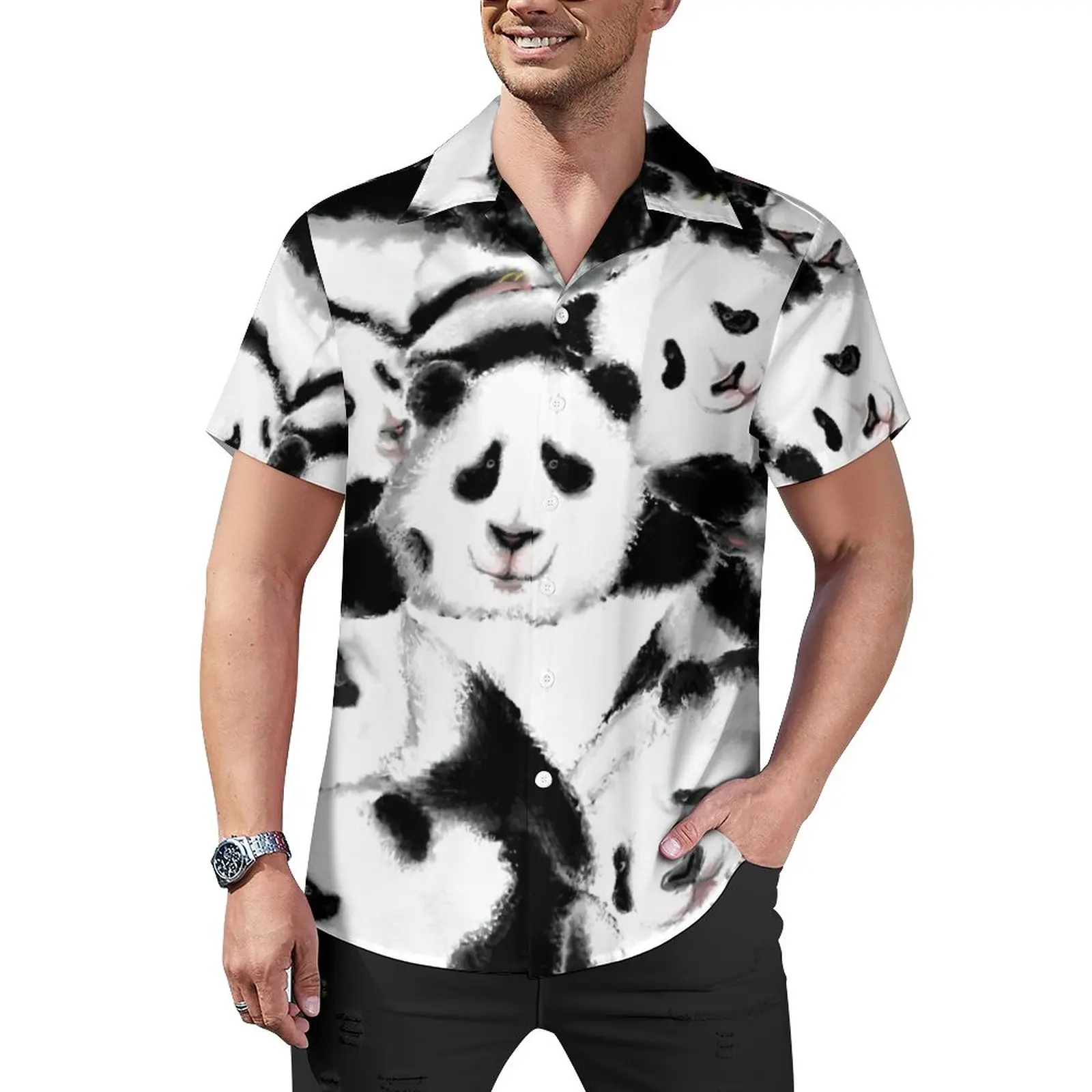 Watercolor Panda Vacation Shirt Cute Animal Print Hawaiian Casual Shirts Men Harajuku Blouses Short Sleeve Design Tops Plus Size
Watercolor Panda Vacation Shirt Cute Animal Print Hawaiian Casual Shirts Men Harajuku Blouses Short Sleeve Design Tops Plus Size