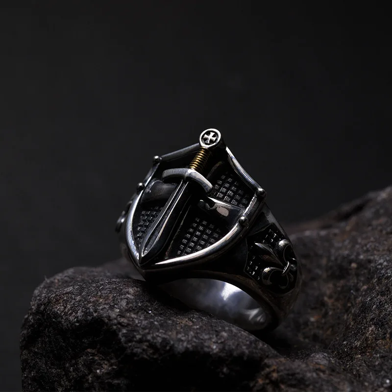 Domineering Sword Shield Men's Rings Medieval Templar Retro Punk Personality Adjustable Ring Trend Accessories Jewelry Gift New
Domineering Sword Shield Men's Rings Medieval Templar Retro Punk Personality Adjustable Ring Trend Accessories Jewelry Gift New