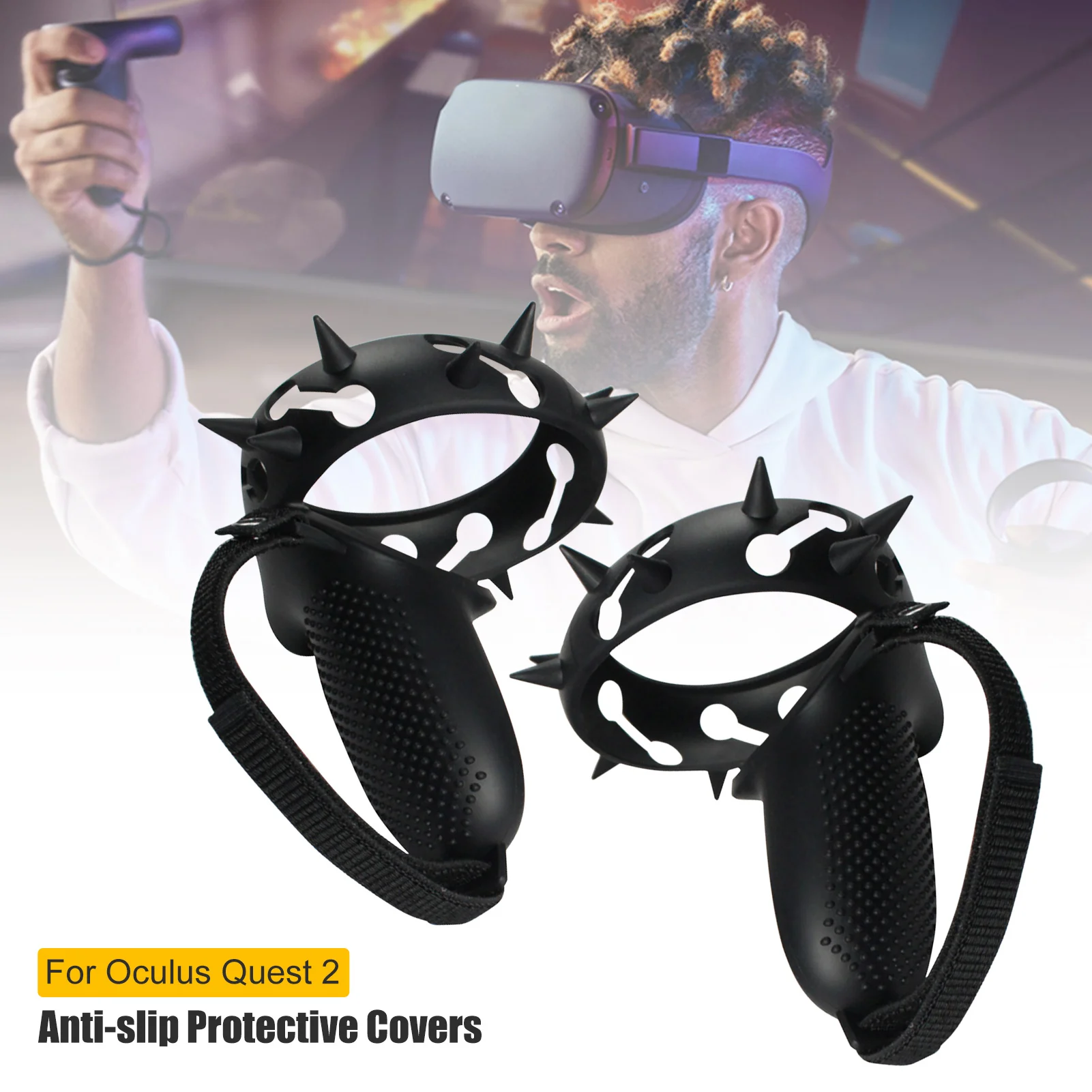 Touch Controller Grip Cover For Oculus Quest 2 Anti-Throw Handle Protective Sleeve With Adjustable Knuckle Strap
Touch Controller Grip Cover For Oculus Quest 2 Anti-Throw Handle Protective Sleeve With Adjustable Knuckle Strap