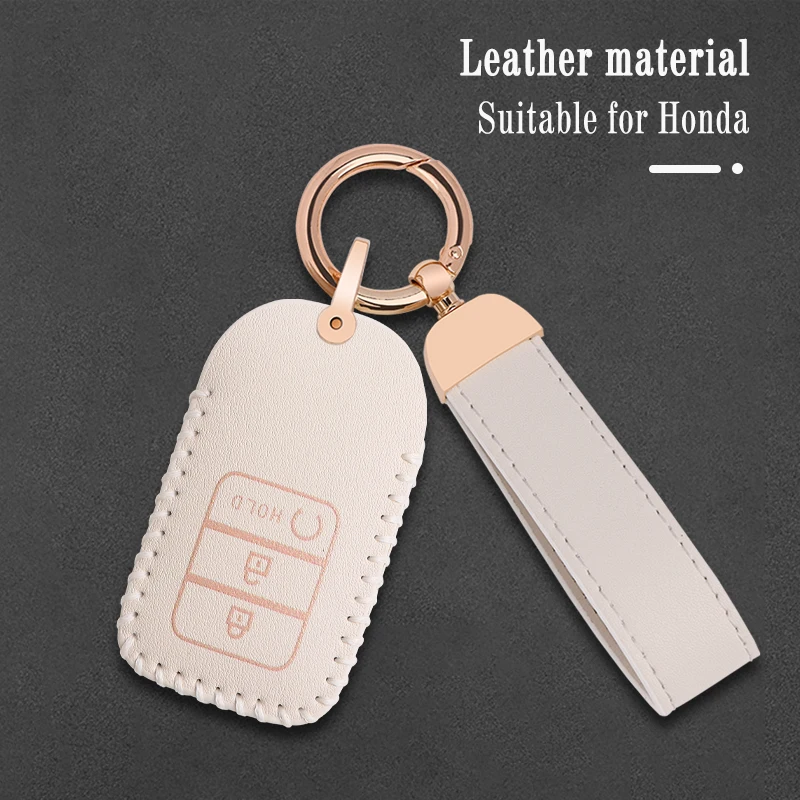 

Leather Car Remote Key Case Cover Protector for Honda CR-V CRV Accord Odyssey Civic Keyless Shell Holder Keychain Accessories
