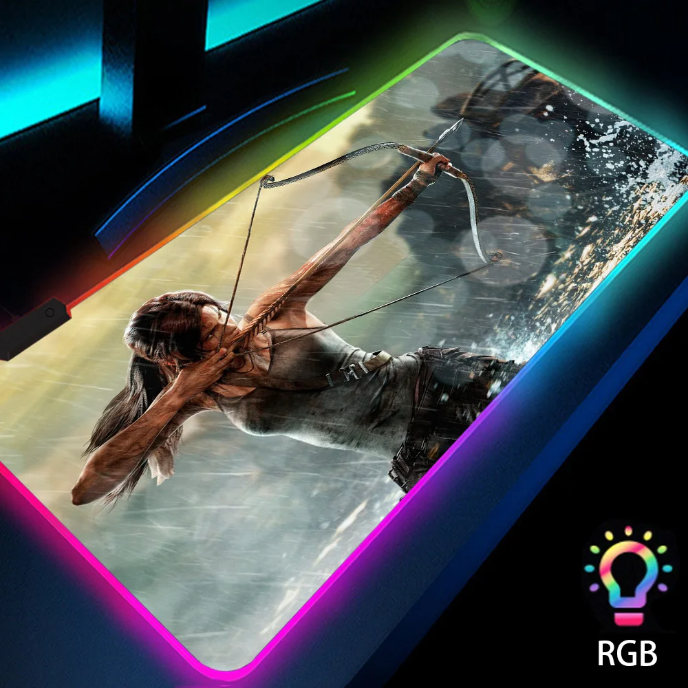 Lara Croft Backlit Creative Mousepad Rgb Luminous Carpet Big Desk Mat for Computer Led Pc Gamer Mouse Pad Extra Large Rubberized
Lara Croft Backlit Creative Mousepad Rgb Luminous Carpet Big Desk Mat for Computer Led Pc Gamer Mouse Pad Extra Large Rubberized