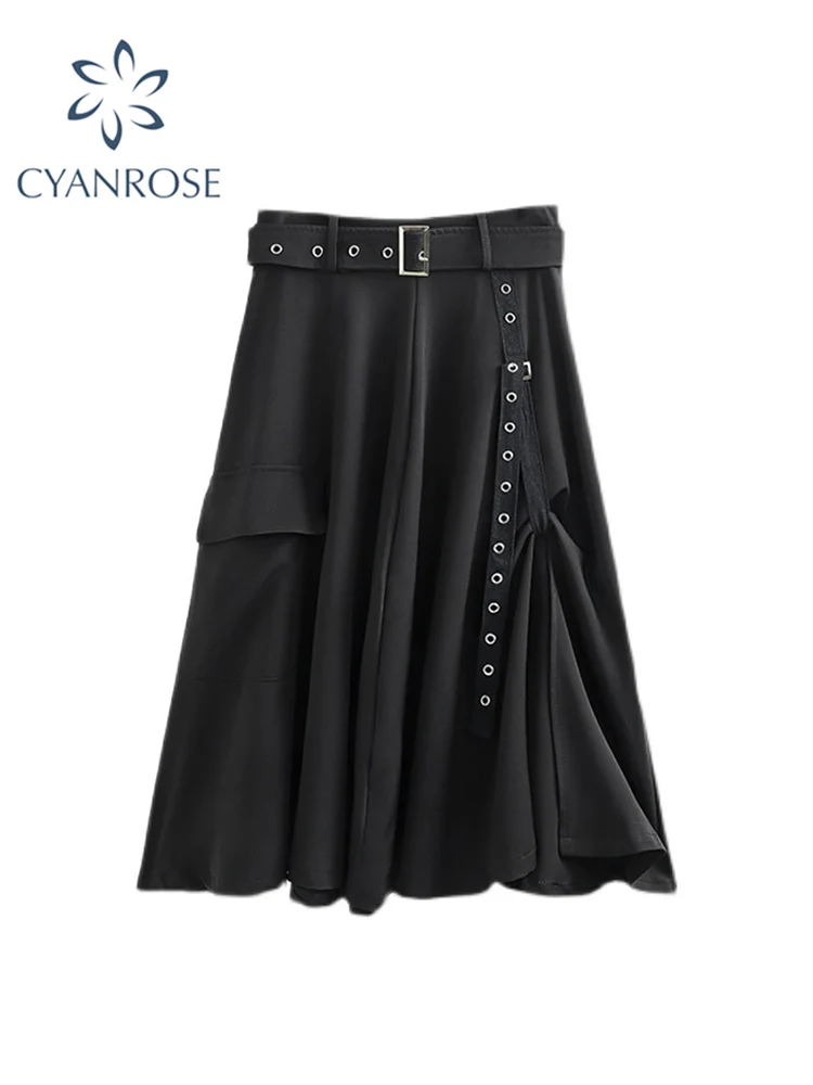 Gothic High Waist Cargo Black Skirts Woman 2022 Harajuku A-line Pocket Midi Long Black Skirt Hip Hop Goth Vintage Streetwear
Gothic High Waist Cargo Black Skirts Woman 2022 Harajuku A-line Pocket Midi Long Black Skirt Hip Hop Goth Vintage Streetwear