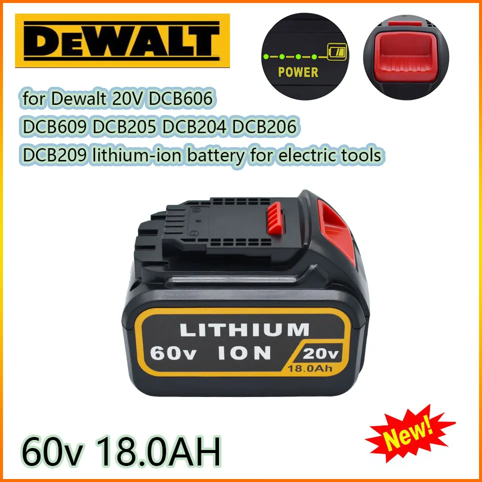 Сменный аккумулятор Dewalt, литий-ионная батарея 60 в 18,0 Ач 9,0 Ач для электроинструментов Dewalt 20 в DCB606 DCB609 DCB205 DCB204DCB206
Сменный аккумулятор Dewalt, литий-ионная батарея 60 в 18,0 Ач 9,0 Ач для электроинструментов Dewalt 20 в DCB606 DCB609 DCB205 DCB204DCB206