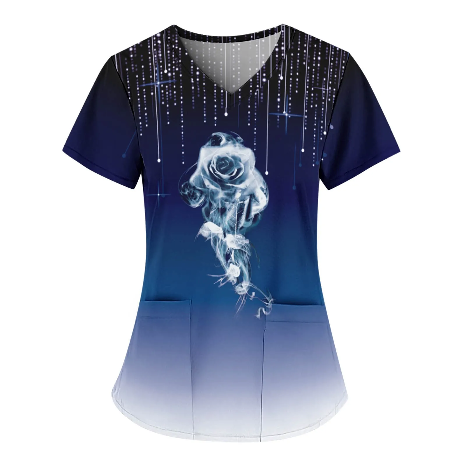 Women Floral Printing Nurse Uniform Short Sleeve V-neck Tops Working Uniform Scrubs Pocket Blouse Beauty Salon Working Uniform
Women Floral Printing Nurse Uniform Short Sleeve V-neck Tops Working Uniform Scrubs Pocket Blouse Beauty Salon Working Uniform