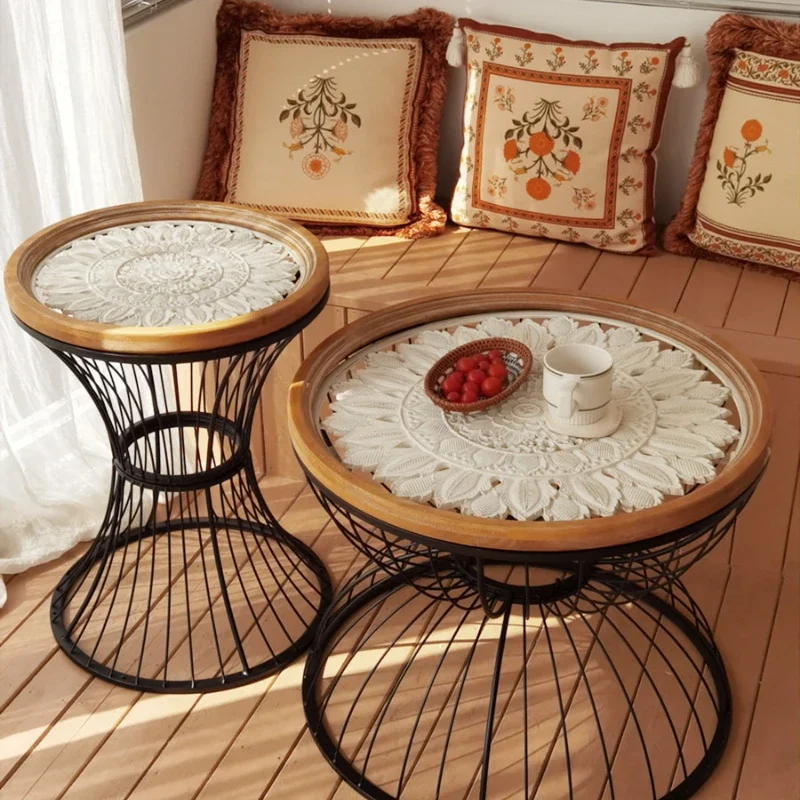 Country Living Room Sofa Side Table Wrought Iron Corner Table Solid Wood Carved Vintage round Table Small Coffee Table Coffee
Country Living Room Sofa Side Table Wrought Iron Corner Table Solid Wood Carved Vintage round Table Small Coffee Table Coffee