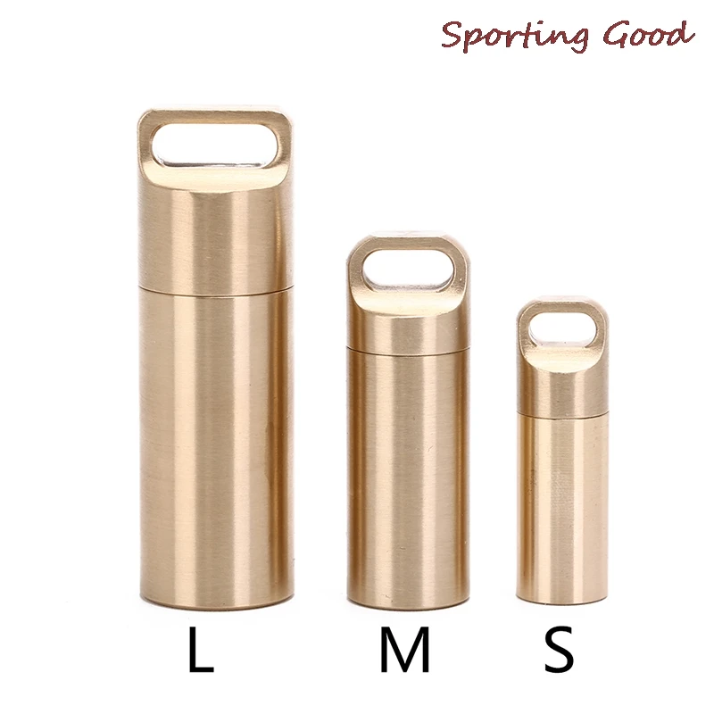 

High Quality Multifunctional Pendant Survival Waterproof Medicine Pill Drug Cigarette Warehouse Outdoor Camping Brass EDC Sealed