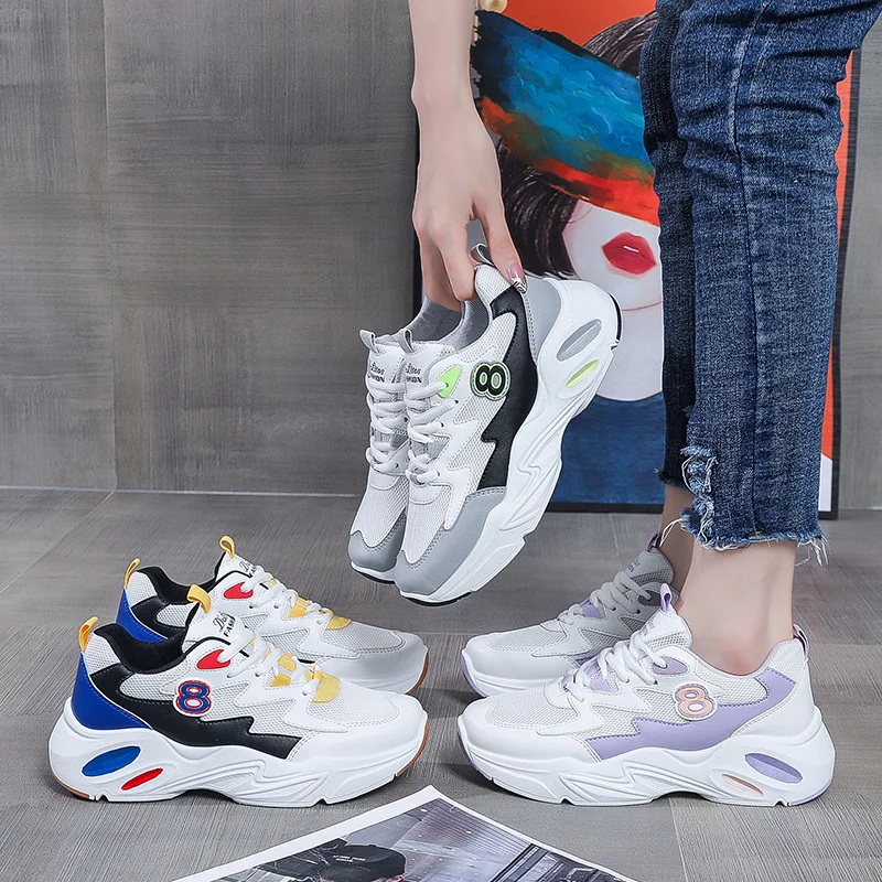 Женские сетчатые кроссовки для бега, дышащая обувь для ходьбы и бега на шнуровке, спортивная обувь с круглым носком для отдыха на открытом в... 
Женские сетчатые кроссовки для бега, дышащая обувь для ходьбы и бега на шнуровке, спортивная обувь с круглым носком для отдыха на открытом в...