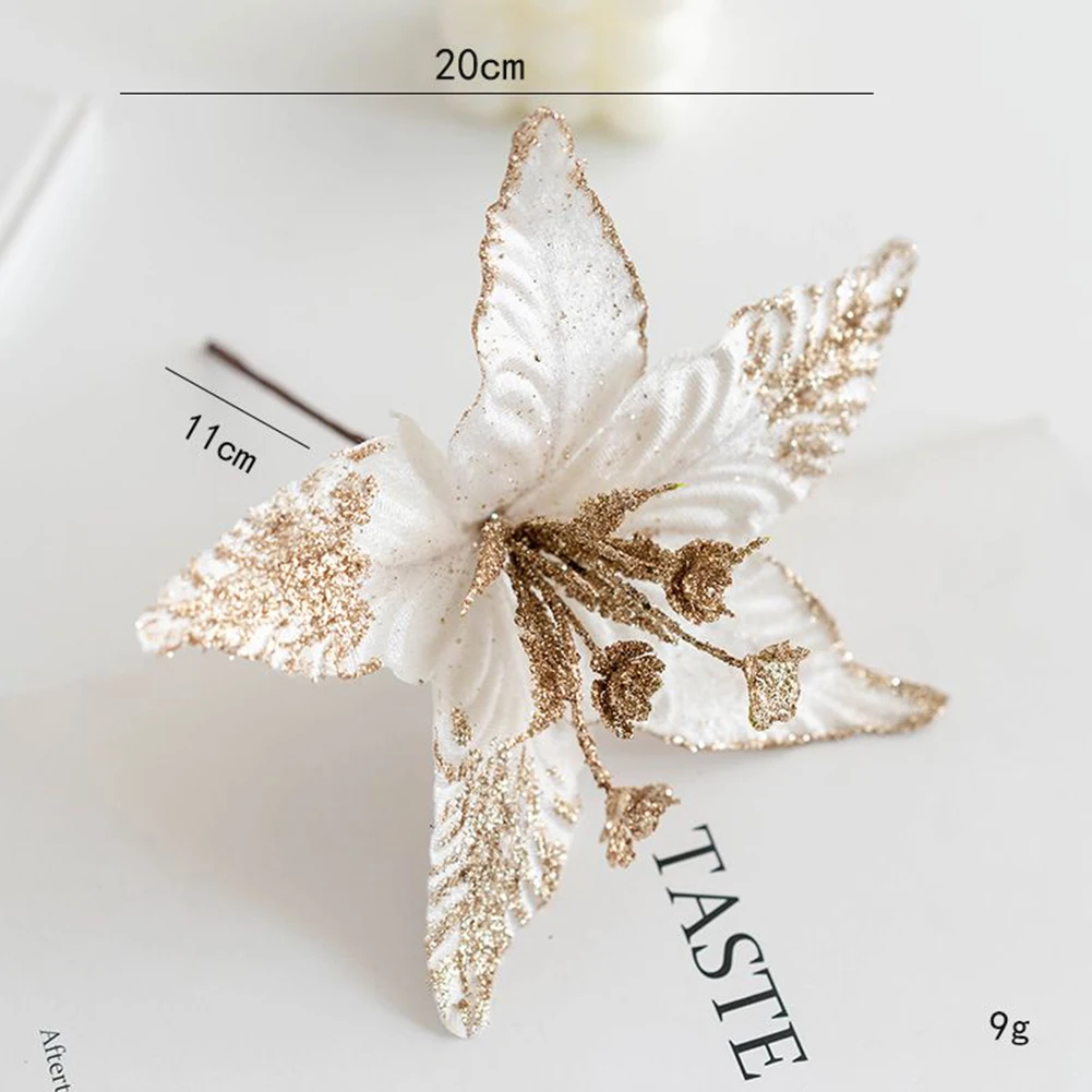 Party Christmas Flower Ornaments Artificial Flowers Christmas Cloth+Plastic Glitter Party Decoration Xmas Tree
Party Christmas Flower Ornaments Artificial Flowers Christmas Cloth+Plastic Glitter Party Decoration Xmas Tree
