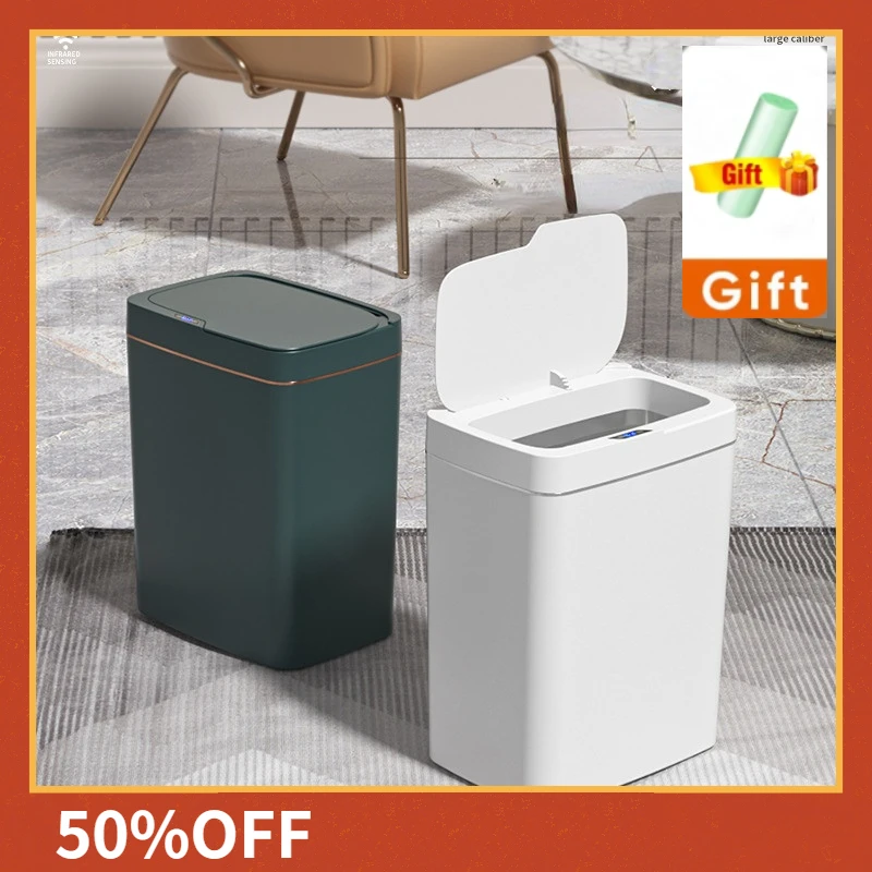 18L Smart Bathroom Trash Can Automatic Bagging Electronic Trash Can White Touchless Narrow Smart Sensor Garbage Bin Smart Home
18L Smart Bathroom Trash Can Automatic Bagging Electronic Trash Can White Touchless Narrow Smart Sensor Garbage Bin Smart Home