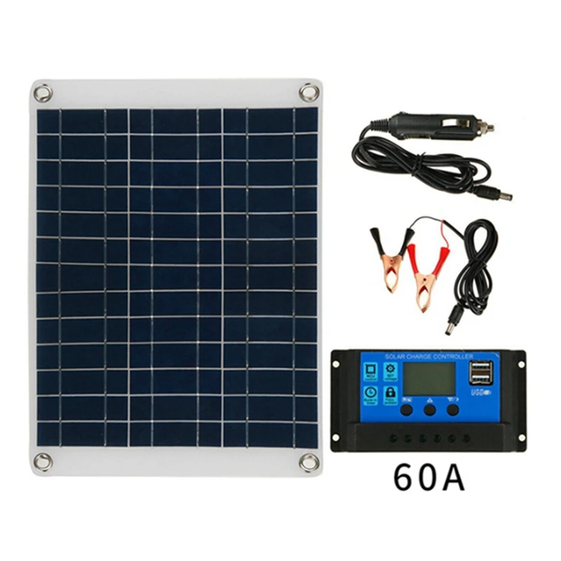 20W Solar Panel Kit 12V Charge Battery With Controller Solar Phone Charger Plate For RV Car Yacht Caravan Outdoor
20W Solar Panel Kit 12V Charge Battery With Controller Solar Phone Charger Plate For RV Car Yacht Caravan Outdoor
